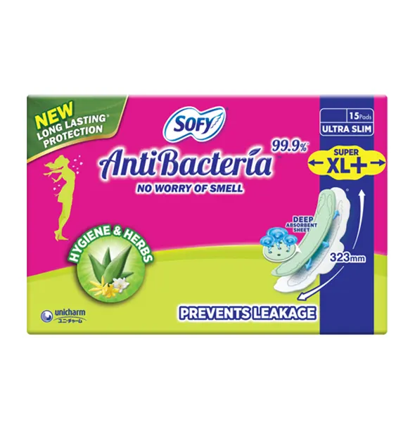 Sofy Anti Bacteria Super XL+ Sanitary Napkin (323mm) - 15 Pads