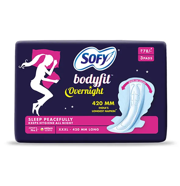 Sofy Bodyfit Overnight Sleep Sanitary Napkin (420mm) - 3 Pads