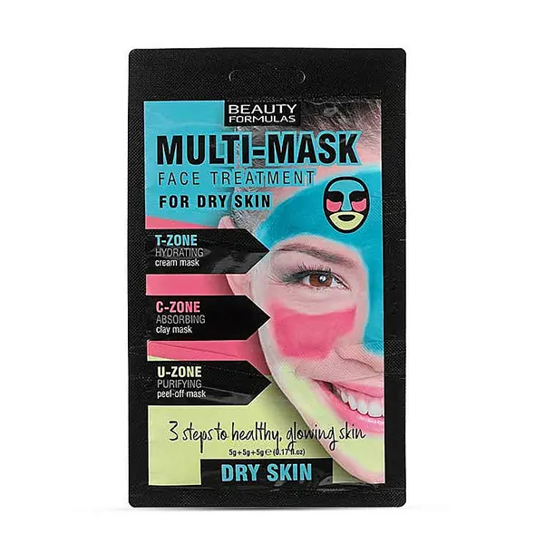 Beauty Formulas Multi Mask Face Treatment For Dry Skin - 15g