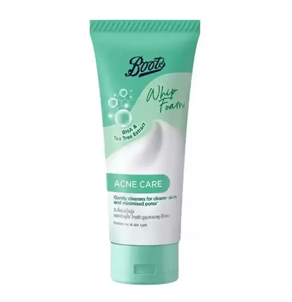 Boots Whip Foam BHA & Tea Tree Extract Acne Care Face Wash - 100ml