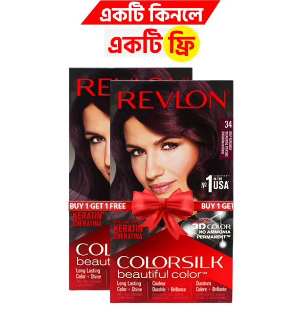 Revlon Colorsilk Beautiful Hair Color - 34 Deep Burgundy (B1G1)
